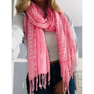 Patterned Pink Scarf - ONE SIZE